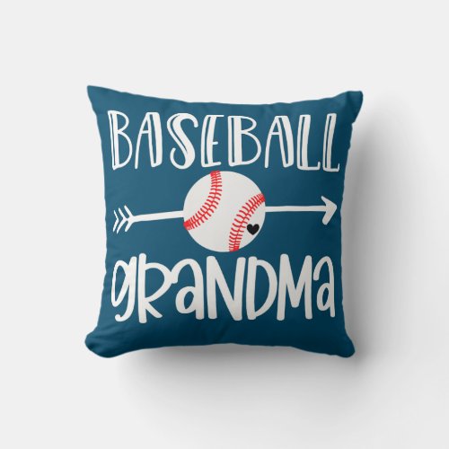 Baseball Grandma from Grandson Cute Arrow Heart Throw Pillow