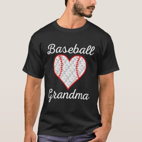 Baseball Grandma Heart T_Shirt