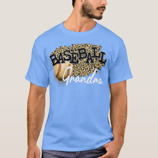 Baseball Grandma Leopard Mothers Day T-Shirt
