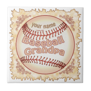 Baseball Grandpa Ceramic Tile