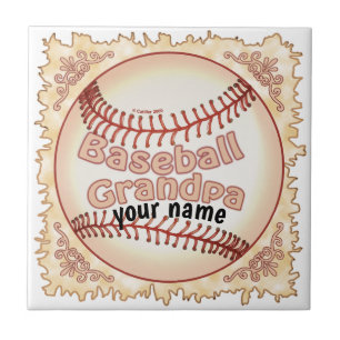 Baseball Grandpa Ceramic Tile