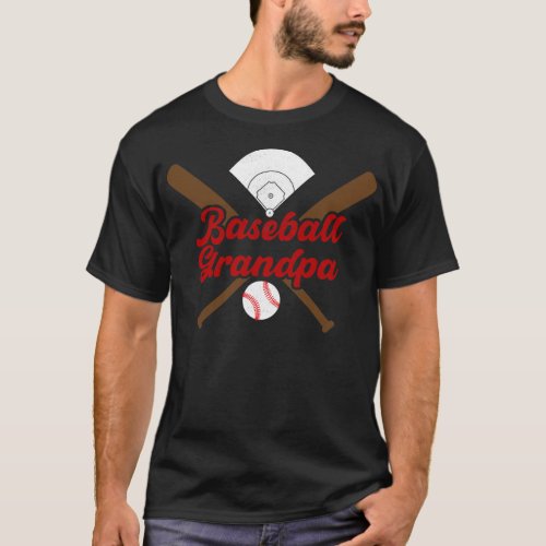 Baseball Grandpa s For Men Softball Papa Fathers T_Shirt