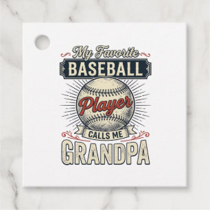 Baseball Grandpa Vintage Engraving Shirt Design_1 Favor Tags