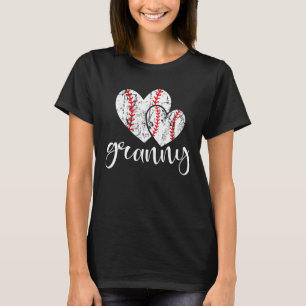 Baseball Granny Heart Ball Proud Grandma Mother s T-Shirt