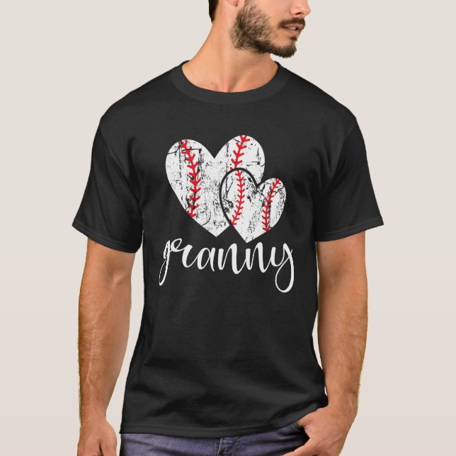 Baseball Granny Heart Ball  Proud Grandma Mother s T-Shirt (Front)