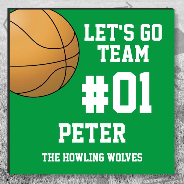 Baseball Green White Team Colors Car Magnet (Green and White Baseball Let's Go Team Car Magnet. Celebrate your high school or college athlete.)