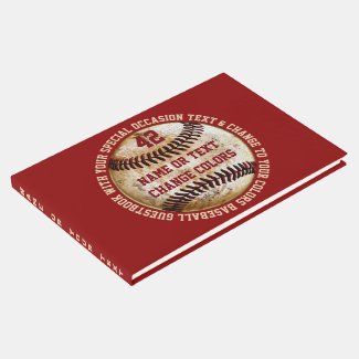 Baseball Guest Book with Your Text and Colors
