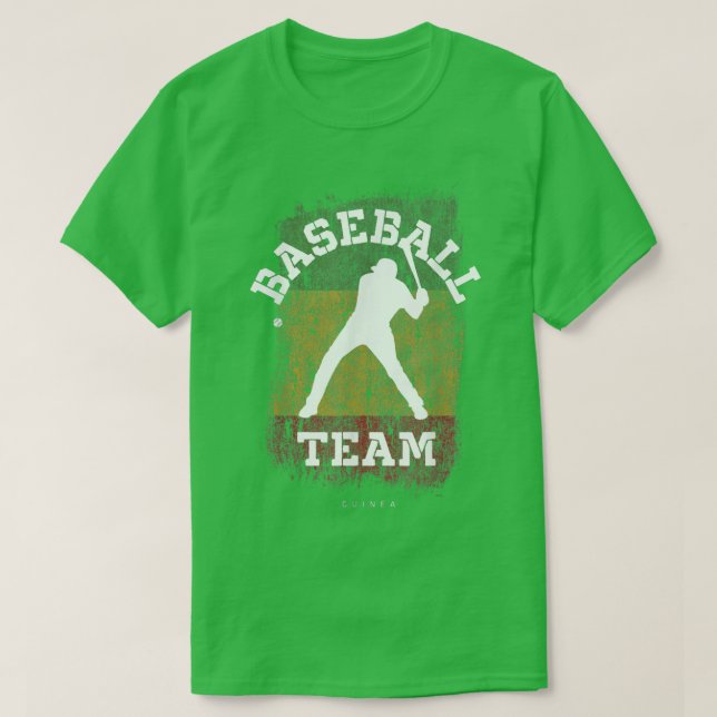 Baseball Guinea Flag Softball Player Baseball  T-Shirt (Design Front)