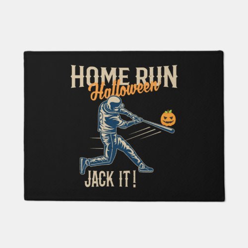 Baseball Halloween Fun Retro Distressed Stylish Doormat
