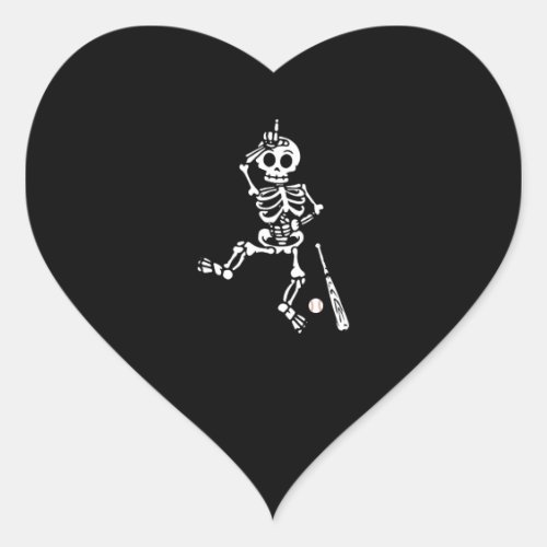 Baseball Halloween Heart Sticker