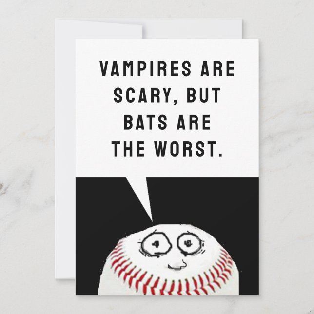Baseball Halloween Holiday Card (Front)