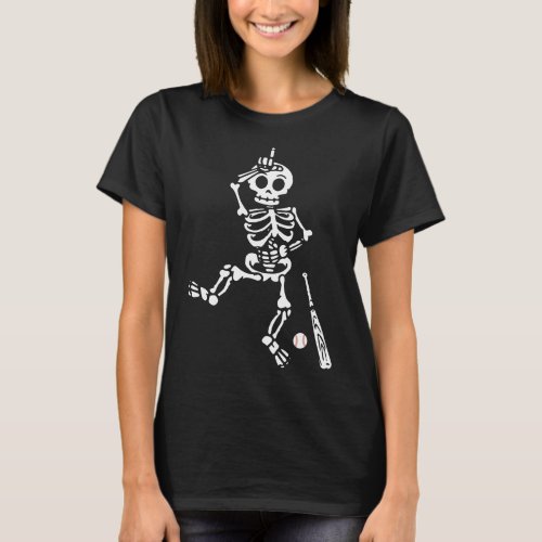 Baseball Halloween skeleton T_Shirt