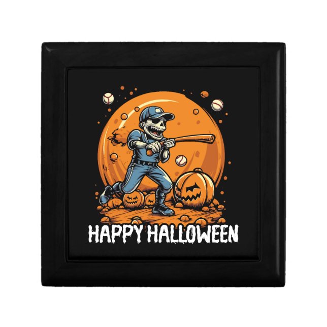 Baseball Halloween Trick Or Treat Baseball Player  Gift Box (Front)