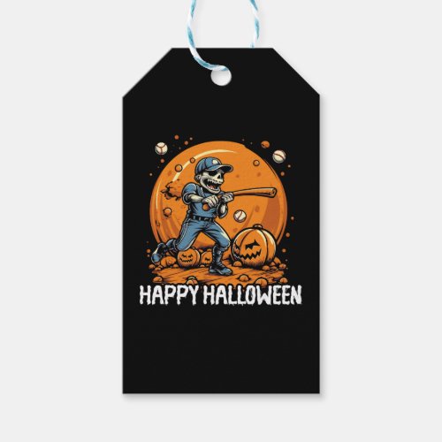 Baseball Halloween Trick Or Treat Baseball Player  Gift Tags