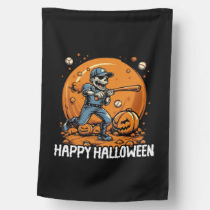 Baseball Halloween Trick Or Treat Baseball Player House Flag