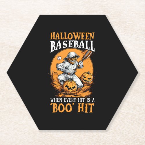 Baseball Halloween Trick Or Treat Baseball Player  Paper Coaster