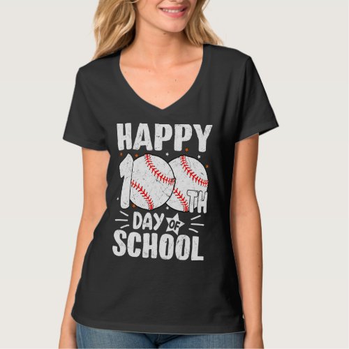 Baseball Happy 100th Day Of School Kids Teacher_1 T_Shirt