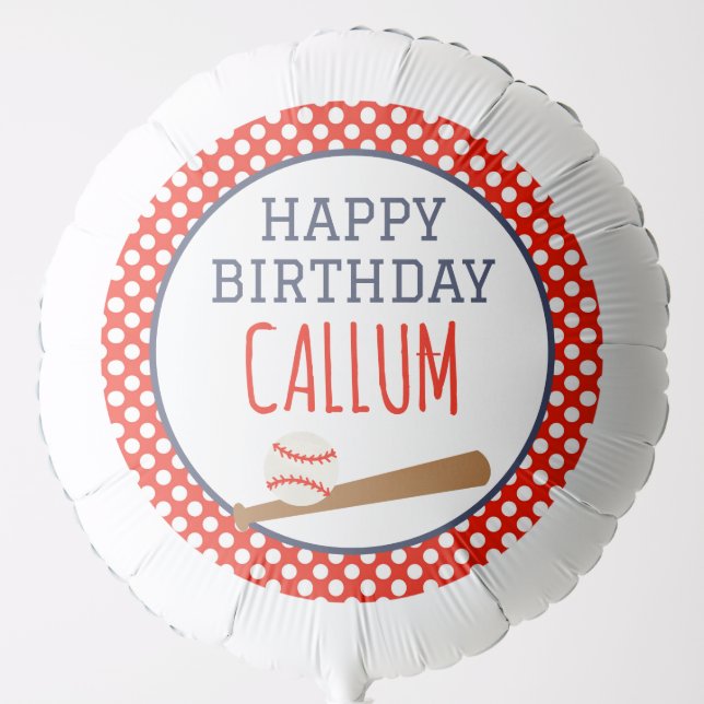 Baseball Happy Birthday Balloon (Front)