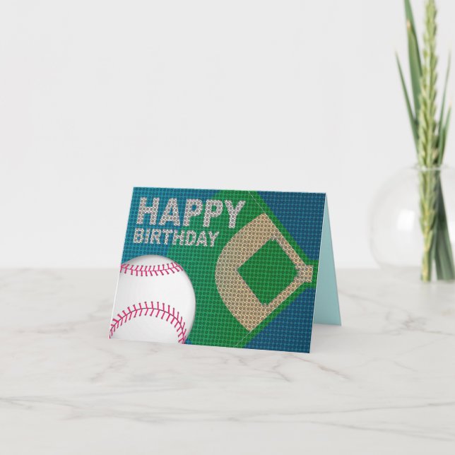 Baseball Happy Birthday Card (Front)