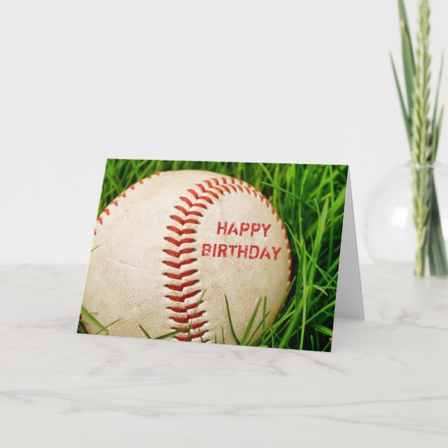 Baseball Happy Birthday Card (Front)