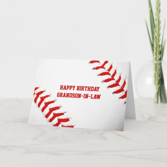 Baseball Happy Birthday Grandson-In-Law Card | Zazzle.com