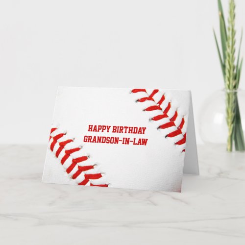 Baseball Happy Birthday Grandson_In_Law Card