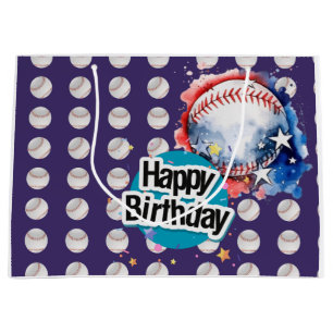 Baseball Happy Birthday Large Gift Bag