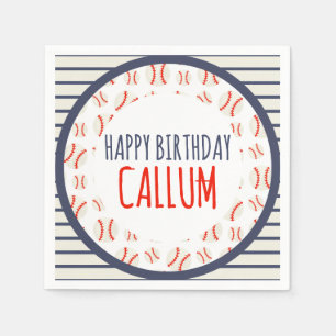 Baseball Happy Birthday Paper Napkin