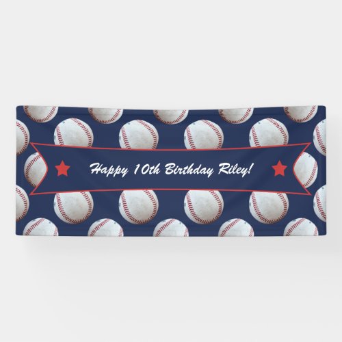 Baseball Happy Birthday Party Banner