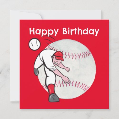 Baseball Happy Birthday  player  Card