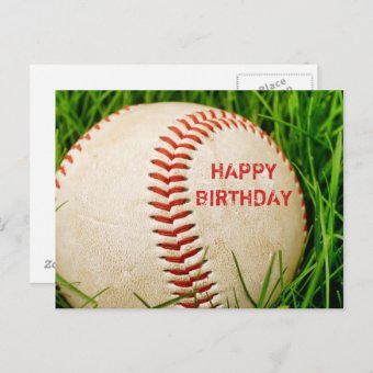 Baseball Happy Birthday Postcard | Zazzle