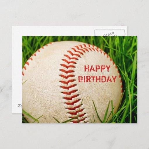 Baseball Happy Birthday Postcard | Zazzle