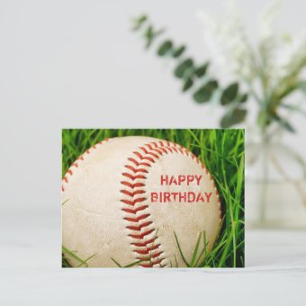 Baseball Happy Birthday Postcard | Zazzle