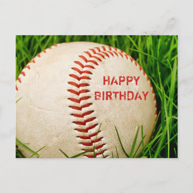 Baseball Happy Birthday Postcard | Zazzle