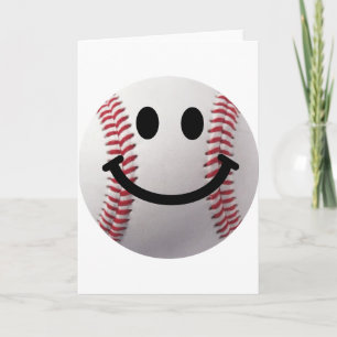Baseball Happy Face Card