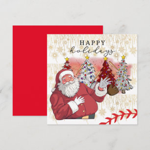 Baseball Happy Holidays Christmas for Player Holi Holiday Card