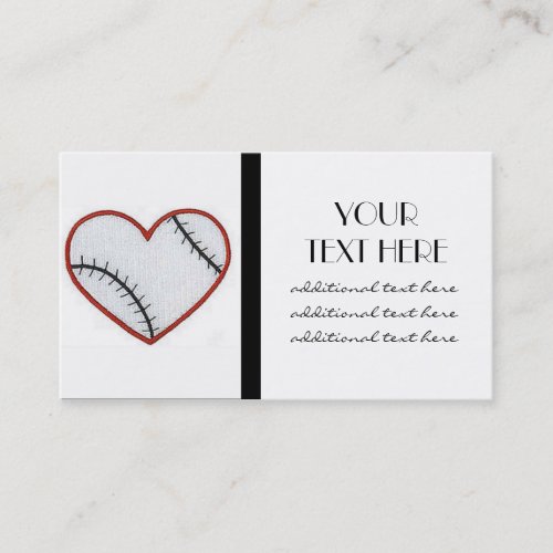 Baseball Heart Business Card Template