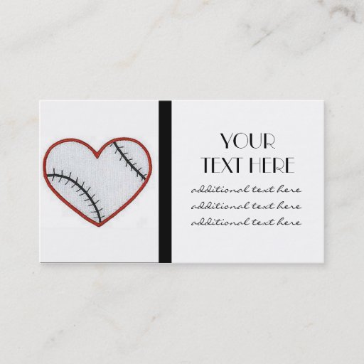 Customizable Baseball Heart Business Card Template