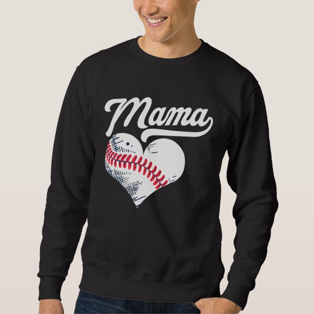 Baseball heart for baseball moms sweatshirt (Front)