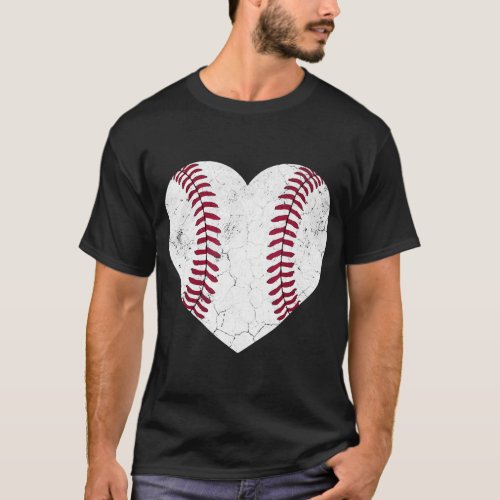Baseball Heart Fun Mom Dad Men Women SOFTBALL T_Shirt