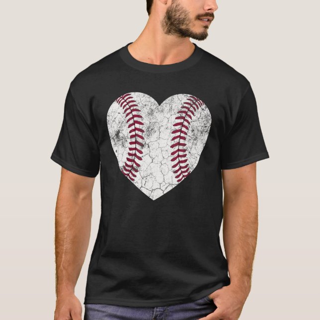 Baseball Heart Fun Mom Dad Men Women Softball Wife T-Shirt (Front)