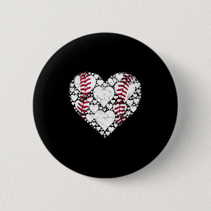 Baseball Heart Love Game Sports Fan Game Day Button