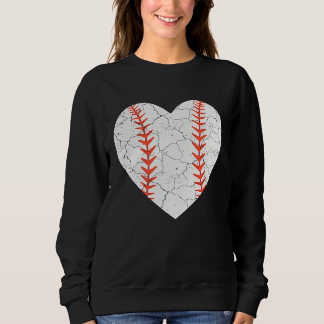 Baseball Heart Love Valentines Day Sport Player Co Sweatshirt (Front)