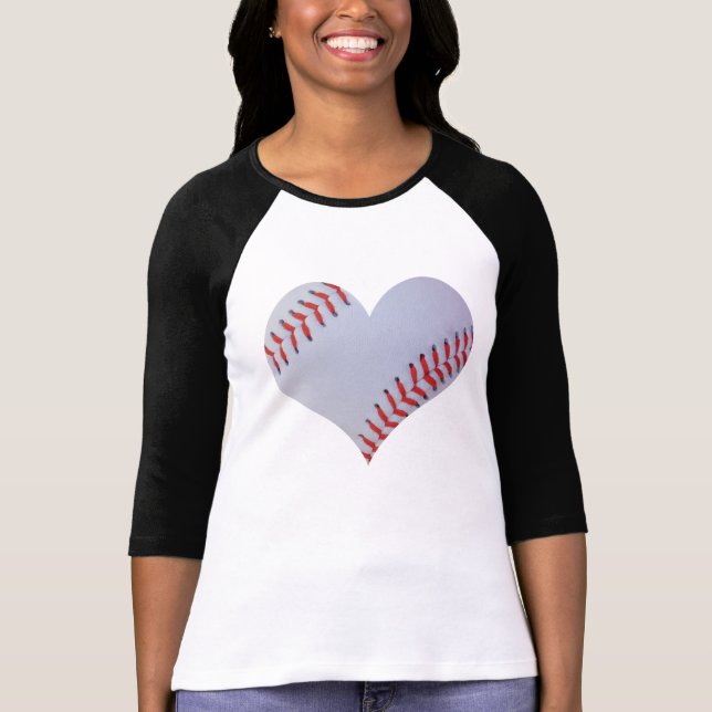 Baseball heart Raglan T-shirt (Front)