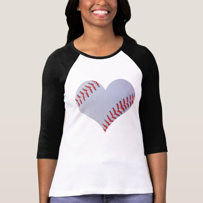 baseball heart t shirt