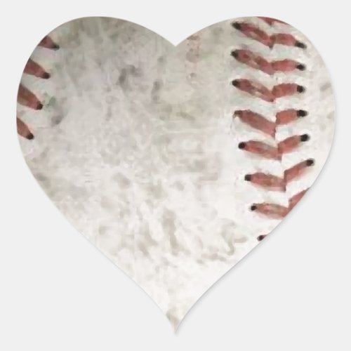 Baseball Heart Sticker