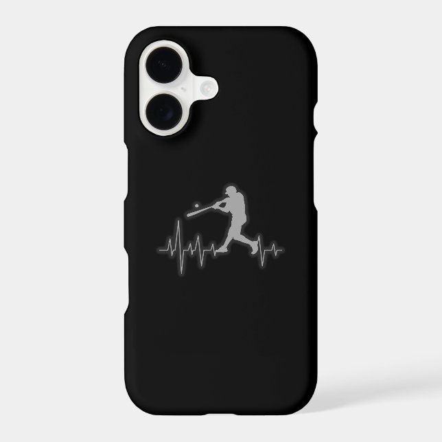 Baseball Heartbeat for Baseball Players Iphone Case (Back)