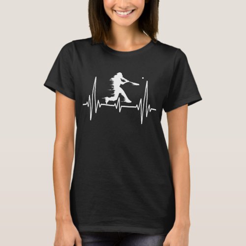 Baseball Heartbeat funny Baseball Players Women T_Shirt