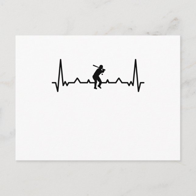 Baseball Heartbeat Sports Gifts Postcard (Front)
