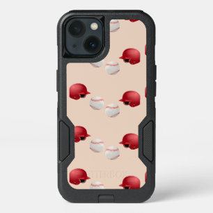 Baseball helmet and balls on iPhone 13 case